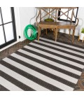 Negril Two-Tone Wide Stripe Black/Cream 3 ft. x 5 ft. Indoor/Outdoor Area Rug