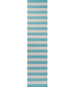 Jonathany Santa Monica SMB203E Aqua/Cream Area Rug 2 ft. X 8 ft. Runner