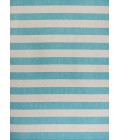 SANTA MONICA Area Rug Negril Two-Tone Wide Stripe Aqua/Cream 3 ft. x 5 ft. Indoor/Outdoor Area Rug