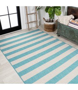 Jonathany Santa Monica SMB203E Aqua/Cream Area Rug 2 ft. 11 in. X 5 ft. Rectangle