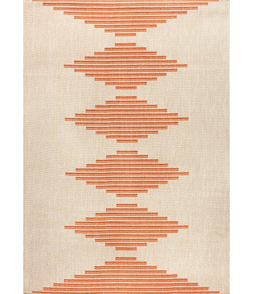 SANTA MONICA Area Rug Vinales Diamond Stripe Beige/Orange 3 ft. x 5 ft. Indoor/Outdoor Area Rug