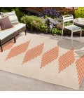 SANTA MONICA Area Rug Vinales Diamond Stripe Beige/Orange 3 ft. x 5 ft. Indoor/Outdoor Area Rug