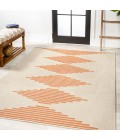SANTA MONICA Area Rug Vinales Diamond Stripe Beige/Orange 3 ft. x 5 ft. Indoor/Outdoor Area Rug