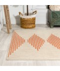 SANTA MONICA Area Rug Vinales Diamond Stripe Beige/Orange 3 ft. x 5 ft. Indoor/Outdoor Area Rug