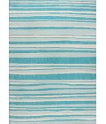 Castara Wavy Stripe Modern Aqua/Cream 5 ft. x 8 ft. Indoor/Outdoor Area Rug
