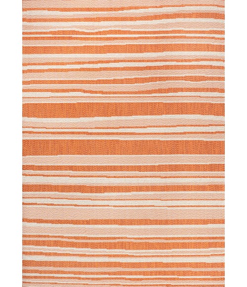 SANTA MONICA Area Rug Castara Wavy Stripe Modern Orange/Cream 4 ft. x 6 ft. Indoor/Outdoor Area Rug
