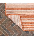 Castara Wavy Stripe Modern Orange/Cream 2 ft. x 8 ft. Indoor/Outdoor Runner Rug