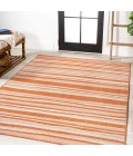 SANTA MONICA Area Rug Castara Wavy Stripe Modern Orange/Cream 4 ft. x 6 ft. Indoor/Outdoor Area Rug