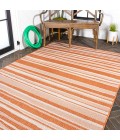 SANTA MONICA Area Rug Castara Wavy Stripe Modern Orange/Cream 4 ft. x 6 ft. Indoor/Outdoor Area Rug