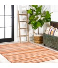 SANTA MONICA Area Rug Castara Wavy Stripe Modern Orange/Cream 4 ft. x 6 ft. Indoor/Outdoor Area Rug