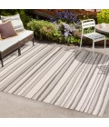 SANTA MONICA Area Rug Castara Wavy Stripe Modern Cream/Dark Gray 5 ft. x 8 ft. Indoor/Outdoor Area Rug