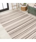 SANTA MONICA Area Rug Castara Wavy Stripe Modern Cream/Dark Gray 5 ft. x 8 ft. Indoor/Outdoor Area Rug