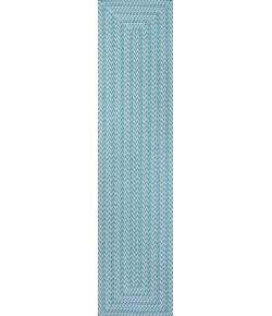 Jonathany Santa Monica SMB206A Aqua/Light Gray Area Rug 2 ft. X 8 ft. Runner