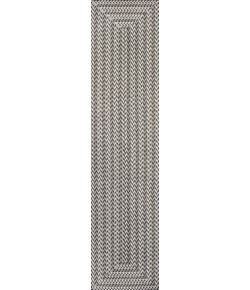 Jonathany Santa Monica SMB206B Black/Light Gray Area Rug 2 ft. X 8 ft. Runner