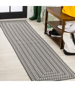 Jonathany Santa Monica SMB206B Black/Light Gray Area Rug 2 ft. X 8 ft. Runner