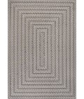 SANTA MONICA Area Rug Chevron Modern Concentric Squares Black/Light Gray 4 ft. x 6 ft. Indoor/Outdoor Area Rug