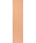 Chevron Modern Concentric Squares Orange/Cream 2 ft. x 8 ft. Indoor/Outdoor Runner Rug