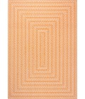 Chevron Modern Concentric Squares Orange/Cream 8 ft. x 10 ft. Indoor/Outdoor Area Rug