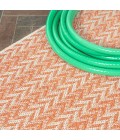 Chevron Modern Concentric Squares Orange/Cream 2 ft. x 8 ft. Indoor/Outdoor Runner Rug