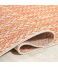 Chevron Modern Concentric Squares Orange/Cream 2 ft. x 8 ft. Indoor/Outdoor Runner Rug