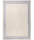 SANTA MONICA Area Rug Lucia Classic Diamond Border Cream/Blue 3 ft. x 5 ft. Indoor/Outdoor Area Rug