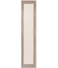 SANTA MONICA Area Rug Lucia Classic Diamond Border Cream/Black 2 ft. x 8 ft. Indoor/Outdoor Runner Rug