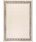 SANTA MONICA Area Rug Lucia Classic Diamond Border Cream/Black 3 ft. x 5 ft. Indoor/Outdoor Area Rug