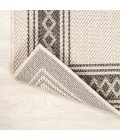 SANTA MONICA Area Rug Lucia Classic Diamond Border Cream/Black 2 ft. x 8 ft. Indoor/Outdoor Runner Rug