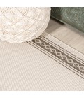 SANTA MONICA Area Rug Lucia Classic Diamond Border Cream/Black 2 ft. x 8 ft. Indoor/Outdoor Runner Rug