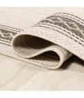 SANTA MONICA Area Rug Lucia Classic Diamond Border Cream/Black 2 ft. x 8 ft. Indoor/Outdoor Runner Rug