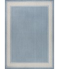 SANTA MONICA Area Rug Lucia Classic Diamond Border Blue/Cream 4 ft. x 6 ft. Indoor/Outdoor Area Rug