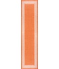 SANTA MONICA Area Rug Lucia Classic Diamond Border Orange/Cream 2 ft. x 8 ft. Indoor/Outdoor Runner Rug