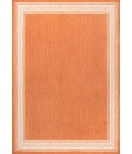 SANTA MONICA Area Rug Lucia Classic Diamond Border Orange/Cream 3 ft. x 5 ft. Indoor/Outdoor Area Rug