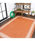SANTA MONICA Area Rug Lucia Classic Diamond Border Orange/Cream 3 ft. x 5 ft. Indoor/Outdoor Area Rug