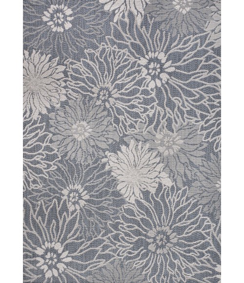 Bahamas Modern All-Over Floral Navy/Gray 3 ft. x 5 ft. Indoor/Outdoor Area Rug
