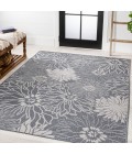 Bahamas Modern All-Over Floral Navy/Gray 3 ft. x 5 ft. Indoor/Outdoor Area Rug