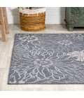 Bahamas Modern All-Over Floral Navy/Gray 3 ft. x 5 ft. Indoor/Outdoor Area Rug