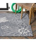 Bahamas Modern All-Over Floral Navy/Gray 3 ft. x 5 ft. Indoor/Outdoor Area Rug