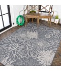 Bahamas Modern All-Over Floral Navy/Gray 3 ft. x 5 ft. Indoor/Outdoor Area Rug