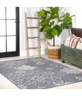 Bahamas Modern All-Over Floral Navy/Gray 3 ft. x 5 ft. Indoor/Outdoor Area Rug