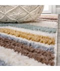 Elin Chevron High-Low Multi/Cream 2 ft. x 8 ft. Runner Rug