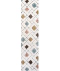 SANTA THERESA Area Rug Astrid Retro Trellis High-Low Multi/Cream 2 ft. x 8 ft. Runner Rug