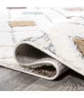 SANTA THERESA Area Rug Astrid Retro Trellis High-Low Multi/Cream 2 ft. x 8 ft. Runner Rug