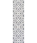 SANTA THERESA Area Rug Astrid Retro Trellis High-Low Cream/Gray 2 ft. x 8 ft. Runner Rug