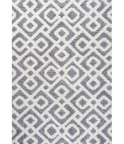 SANTA THERESA Area Rug Astrid Retro Trellis High-Low Cream/Gray 4 ft. x 6 ft. Area Rug