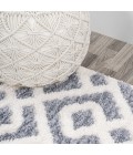 SANTA THERESA Area Rug Astrid Retro Trellis High-Low Cream/Gray 4 ft. x 6 ft. Area Rug