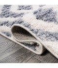 SANTA THERESA Area Rug Astrid Retro Trellis High-Low Cream/Gray 2 ft. x 8 ft. Runner Rug