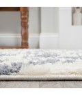 SANTA THERESA Area Rug Astrid Retro Trellis High-Low Cream/Gray 2 ft. x 8 ft. Runner Rug