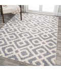 SANTA THERESA Area Rug Astrid Retro Trellis High-Low Cream/Gray 4 ft. x 6 ft. Area Rug
