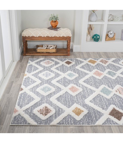 Monique Trellis High-Low Multi/Gray 4 ft. x 6 ft. Area Rug